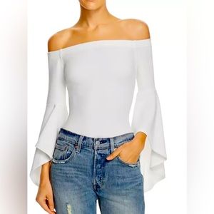 White off the shoulder bodysuit- Size M